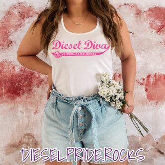 White with Pink lettering 100% polyester tank top