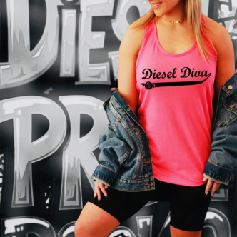 100% polyester hot pink Diesel Diva Tank top