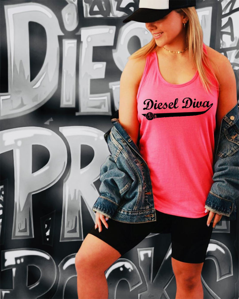 100% polyester hot pink Diesel Diva Tank top