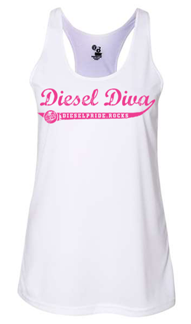 White with pink lettering 100% polyester Tank top