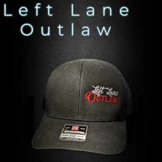 Black Richardson 112 6 panel Left Lane Outlaw Hat