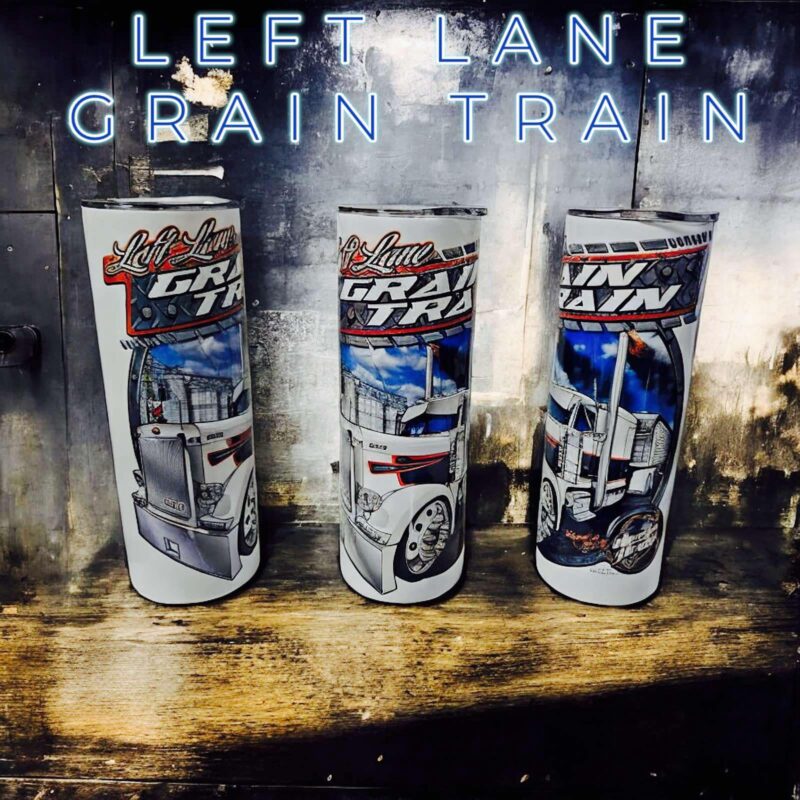 Left Lane Grain Train slim Tumbler from Hogg